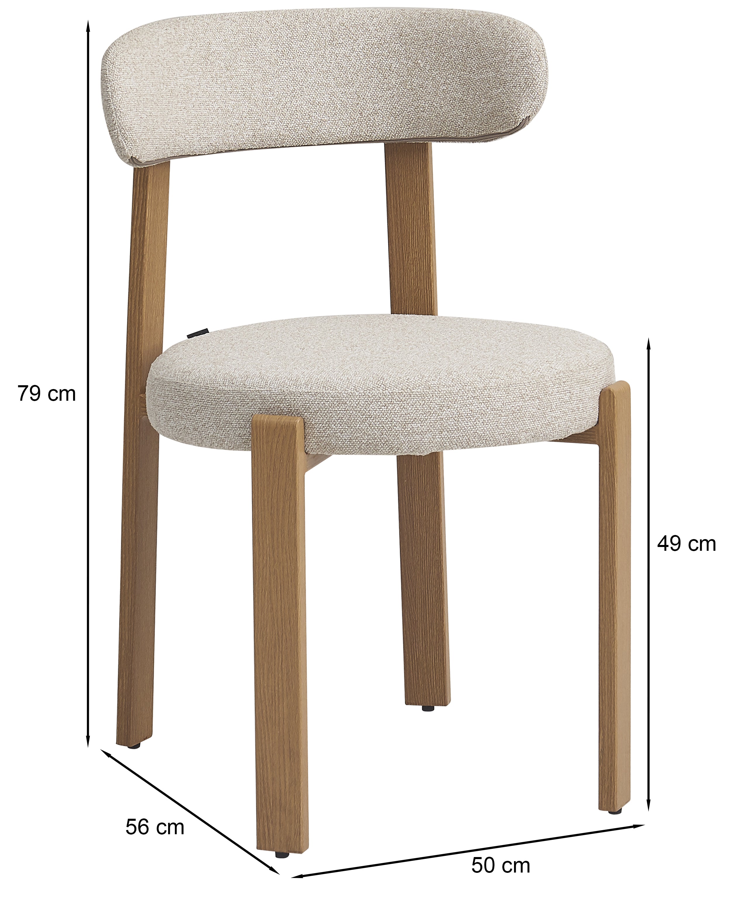 Bezogenes Esszimmerstuhl Afinatte in beige Bouclé