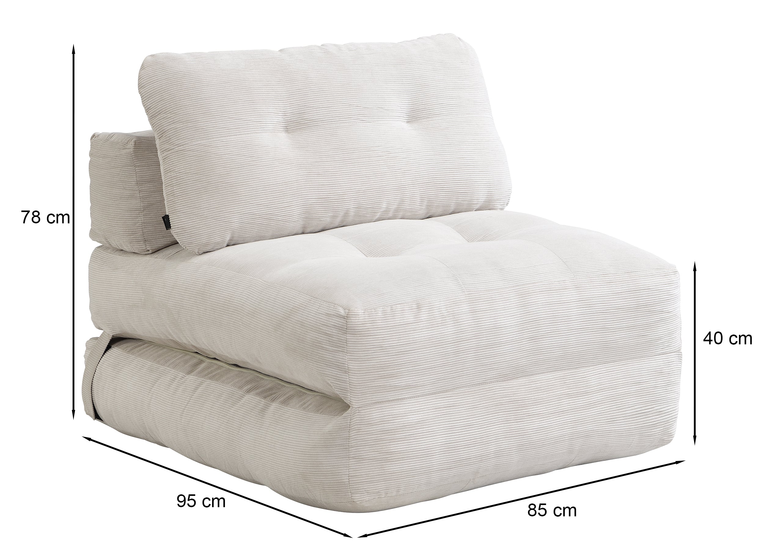 Ausklappbarer Sessel Milessive, kupferfarben, pflegeleichter Chenille-Stoff