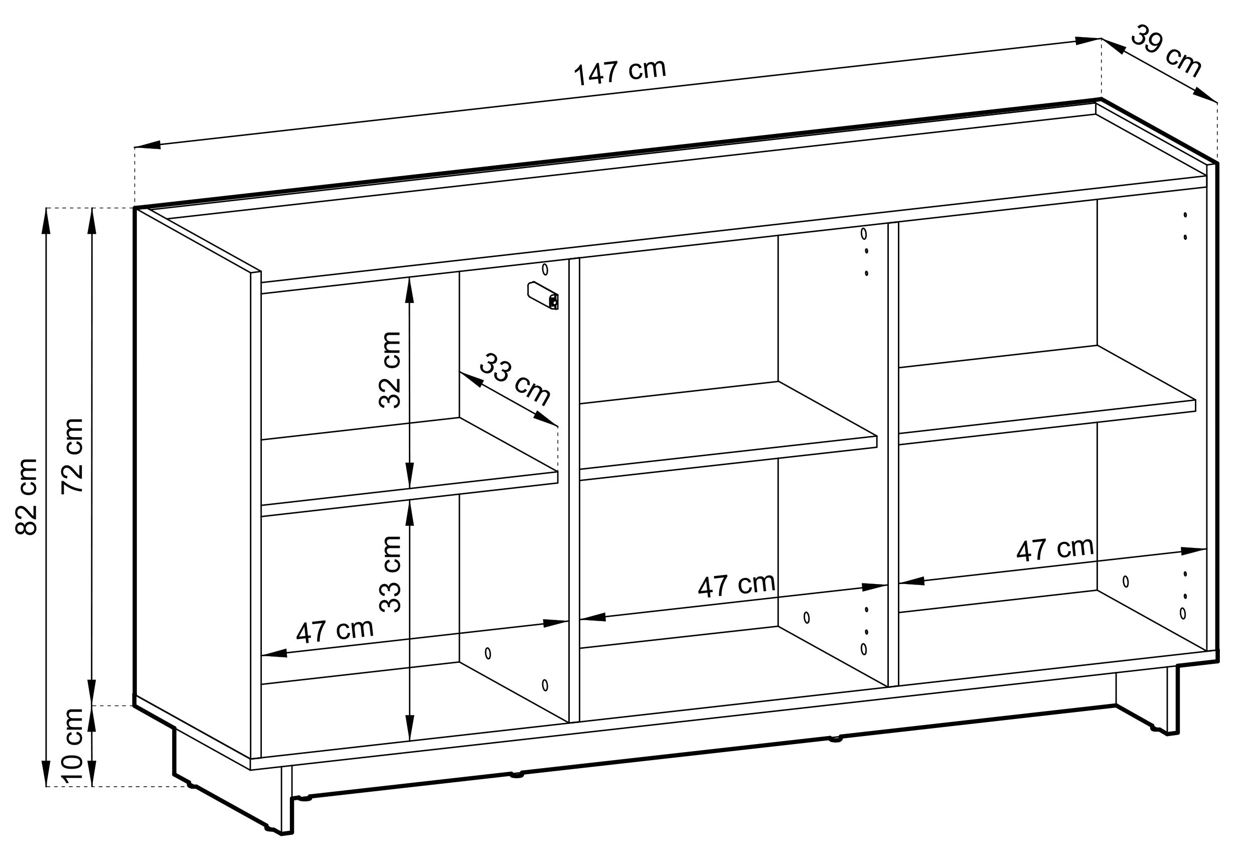 Drehtürenschrank Yasumi 147 cm Karamelleiche