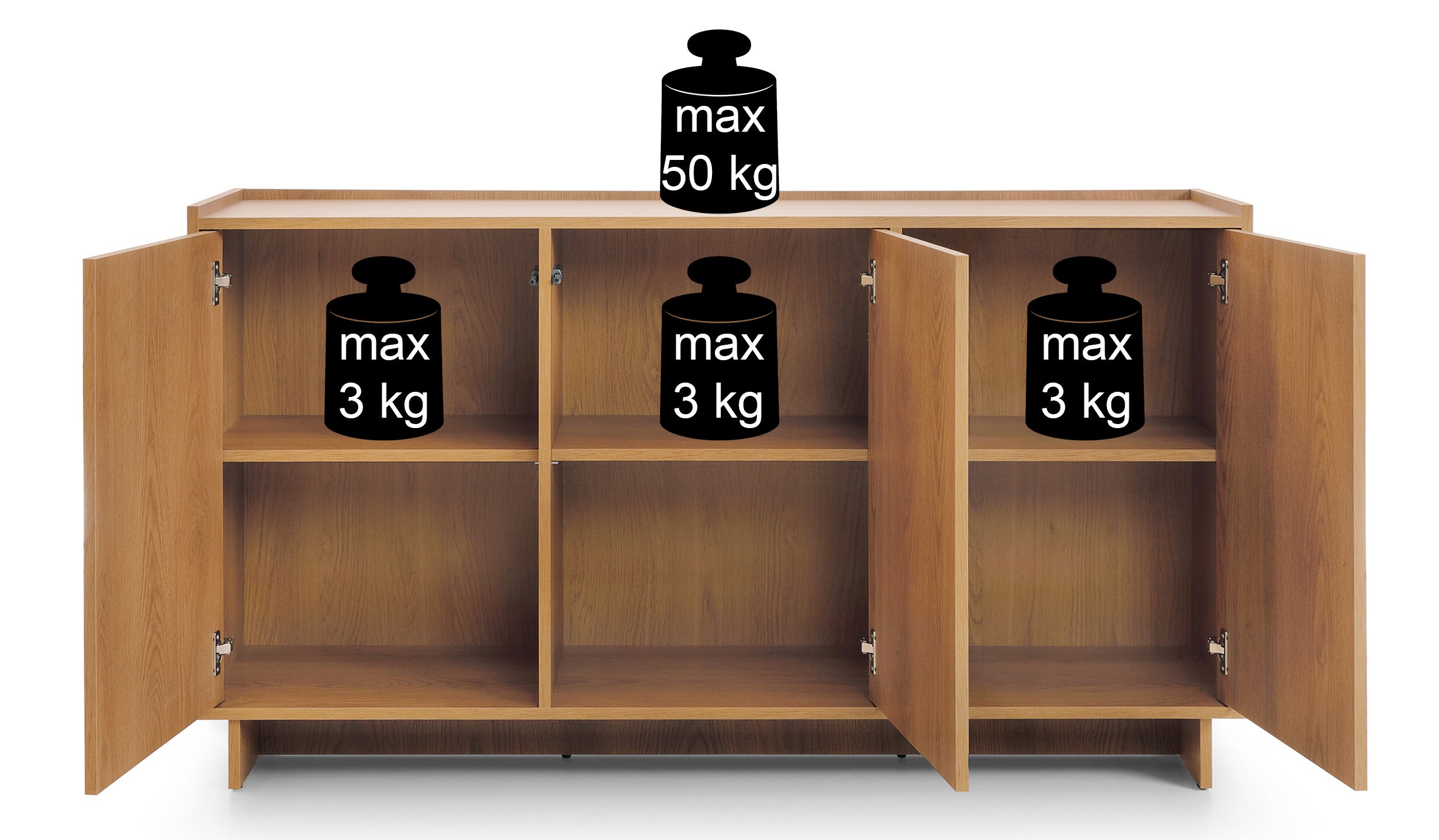 Drehtürenschrank Yasumi 147 cm Karamelleiche