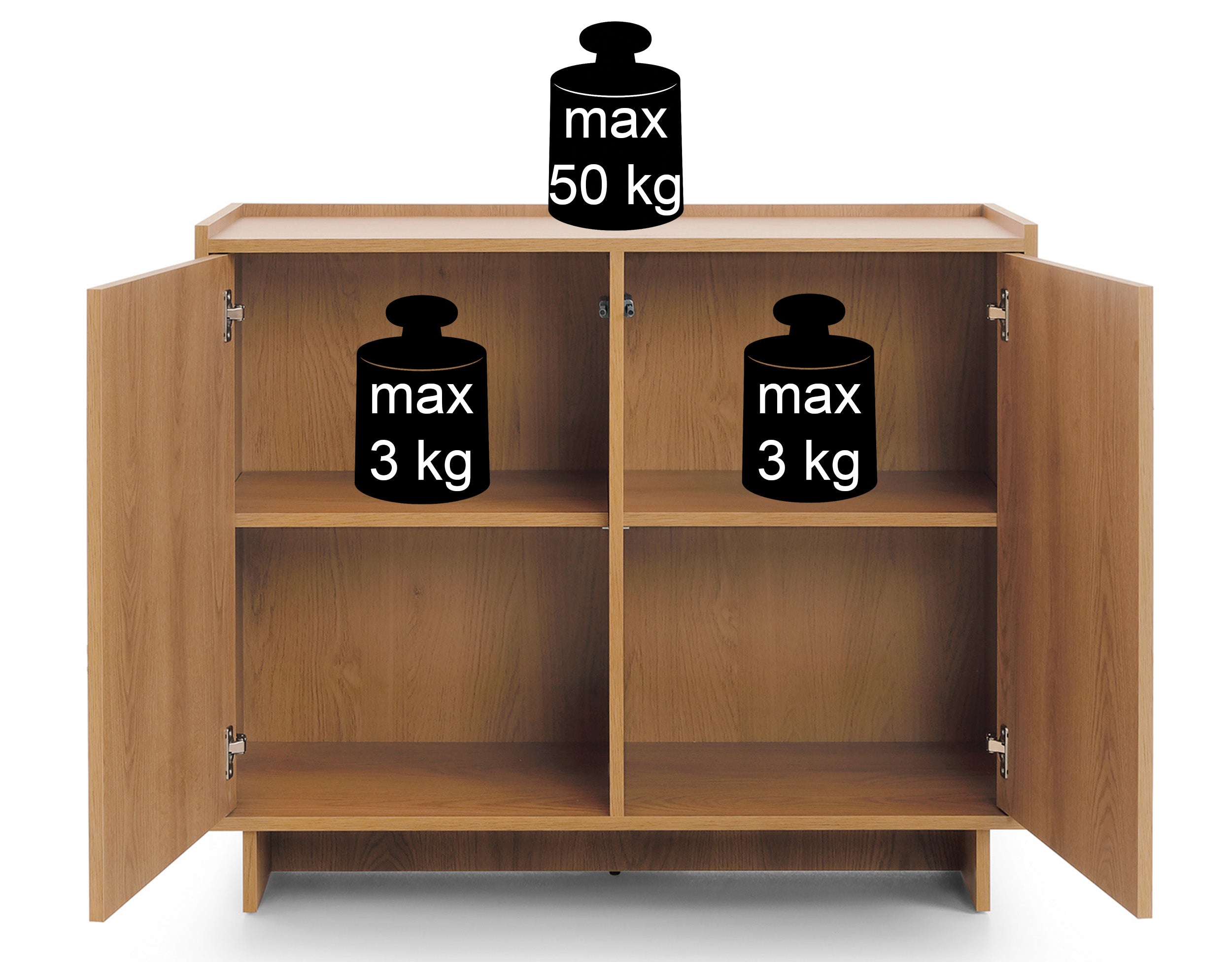 Zweitrürige Kommode Yasumi 98 cm Karamelleiche