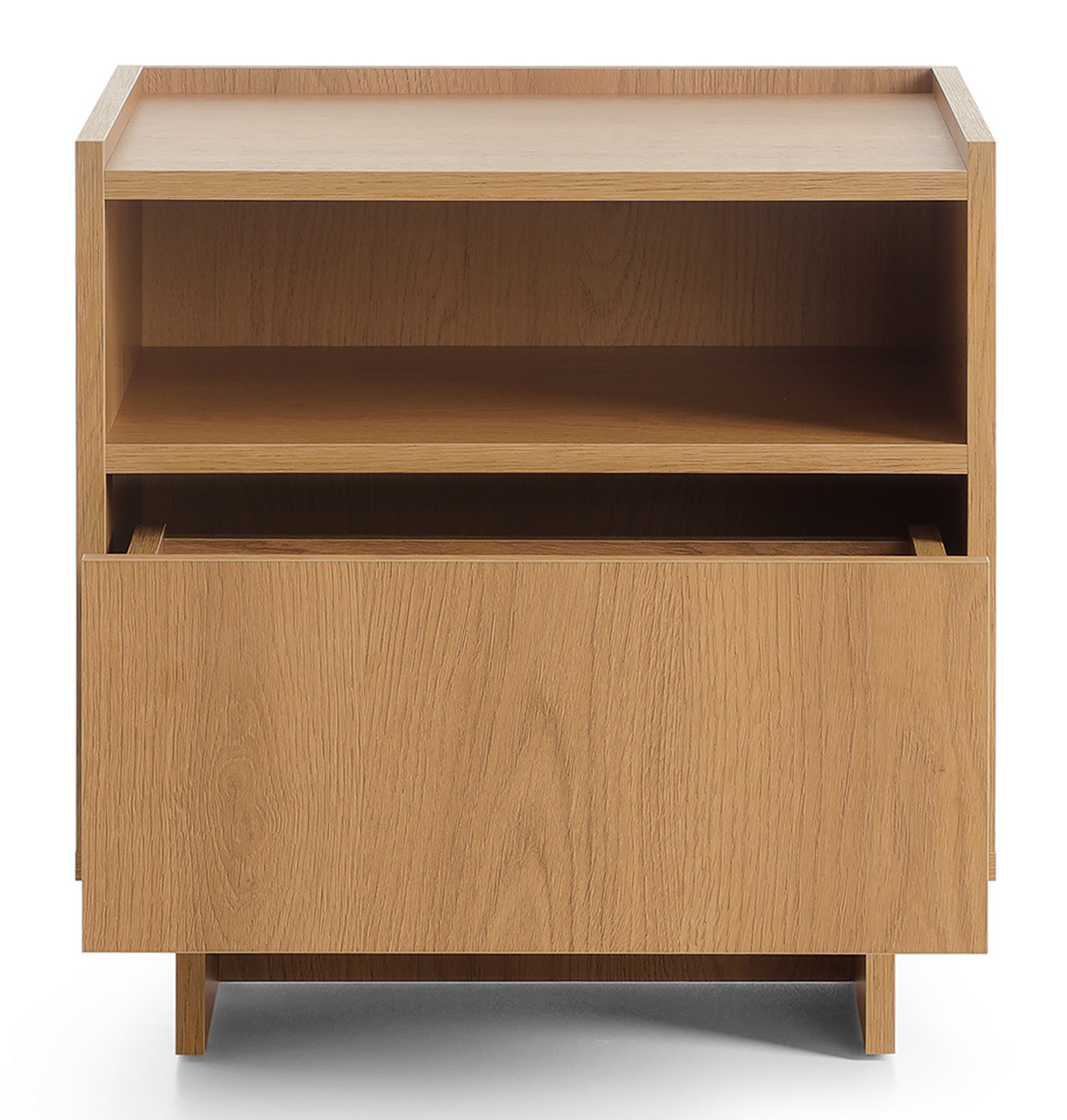 Nachttisch Yasumi mit Schublade und Fach, 50 cm, Karamelleiche