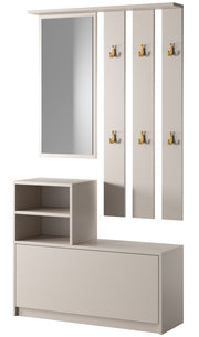 Yesfir Flur-Set mit Schuhschrank und Haken, 85 cm, Kaschmirfarben