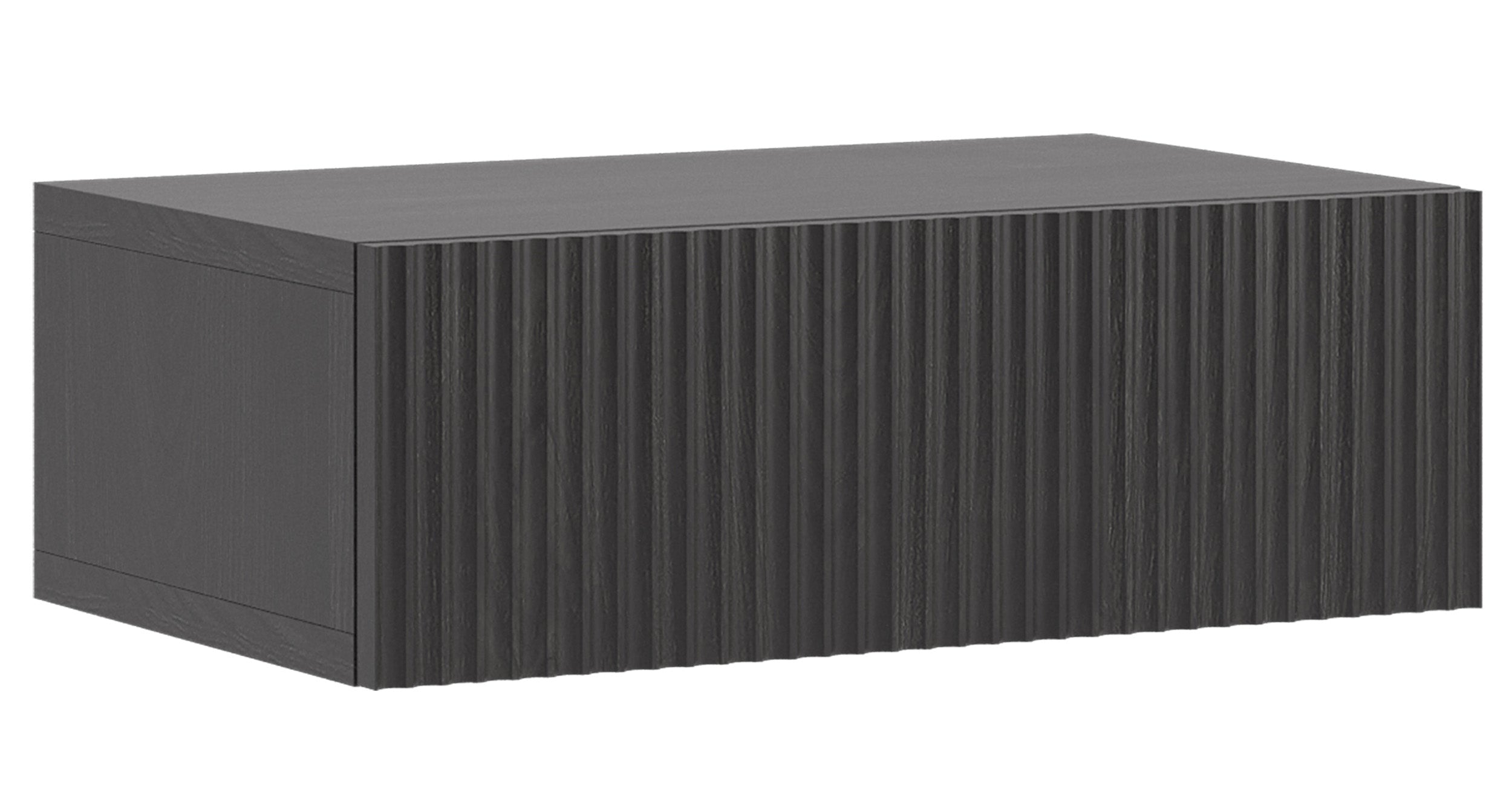 Hängender Nachttisch Nolie mit Schublade 50 cm Portland Esche Schwarz