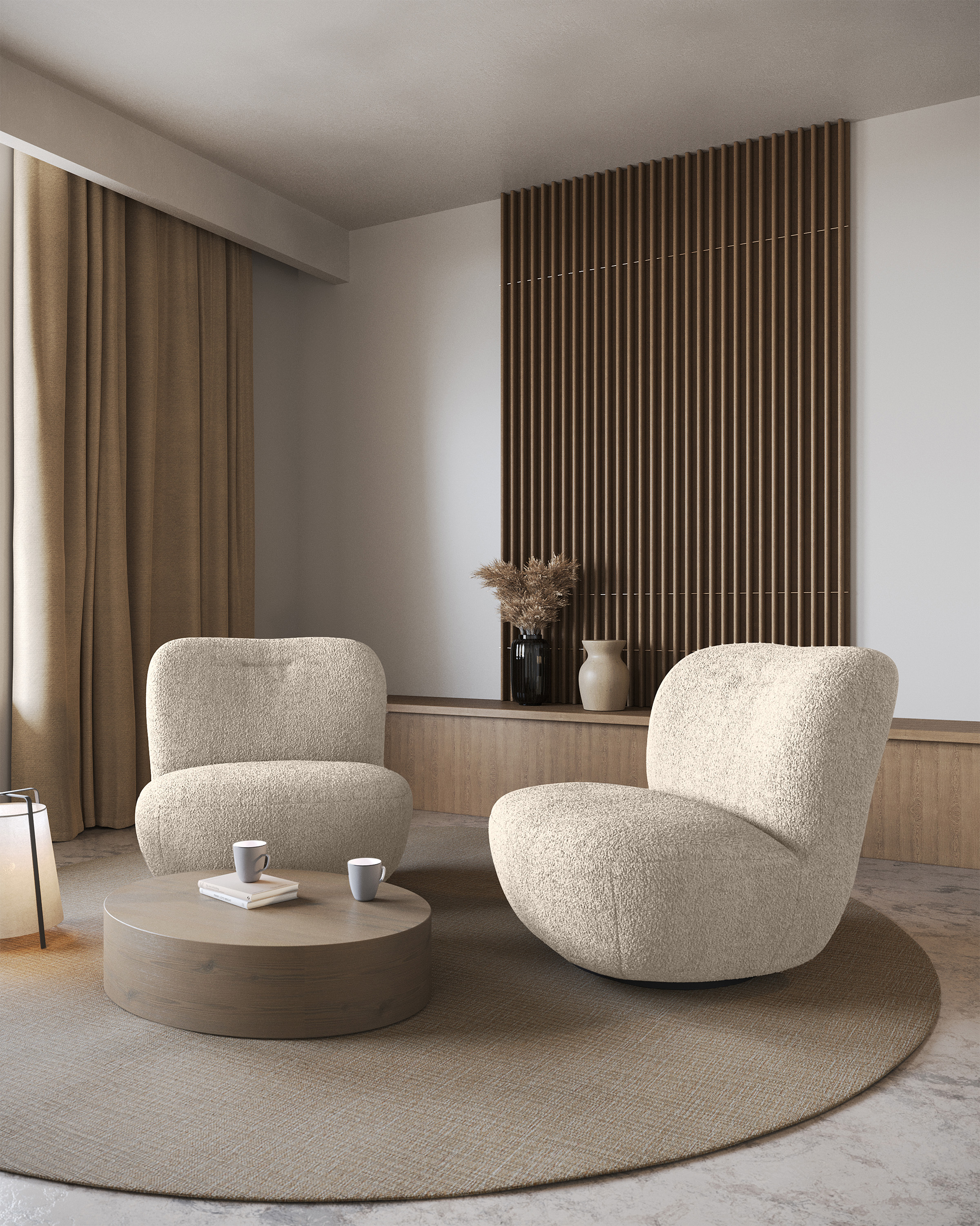 Drehstuhl Nicolino beige Boucle