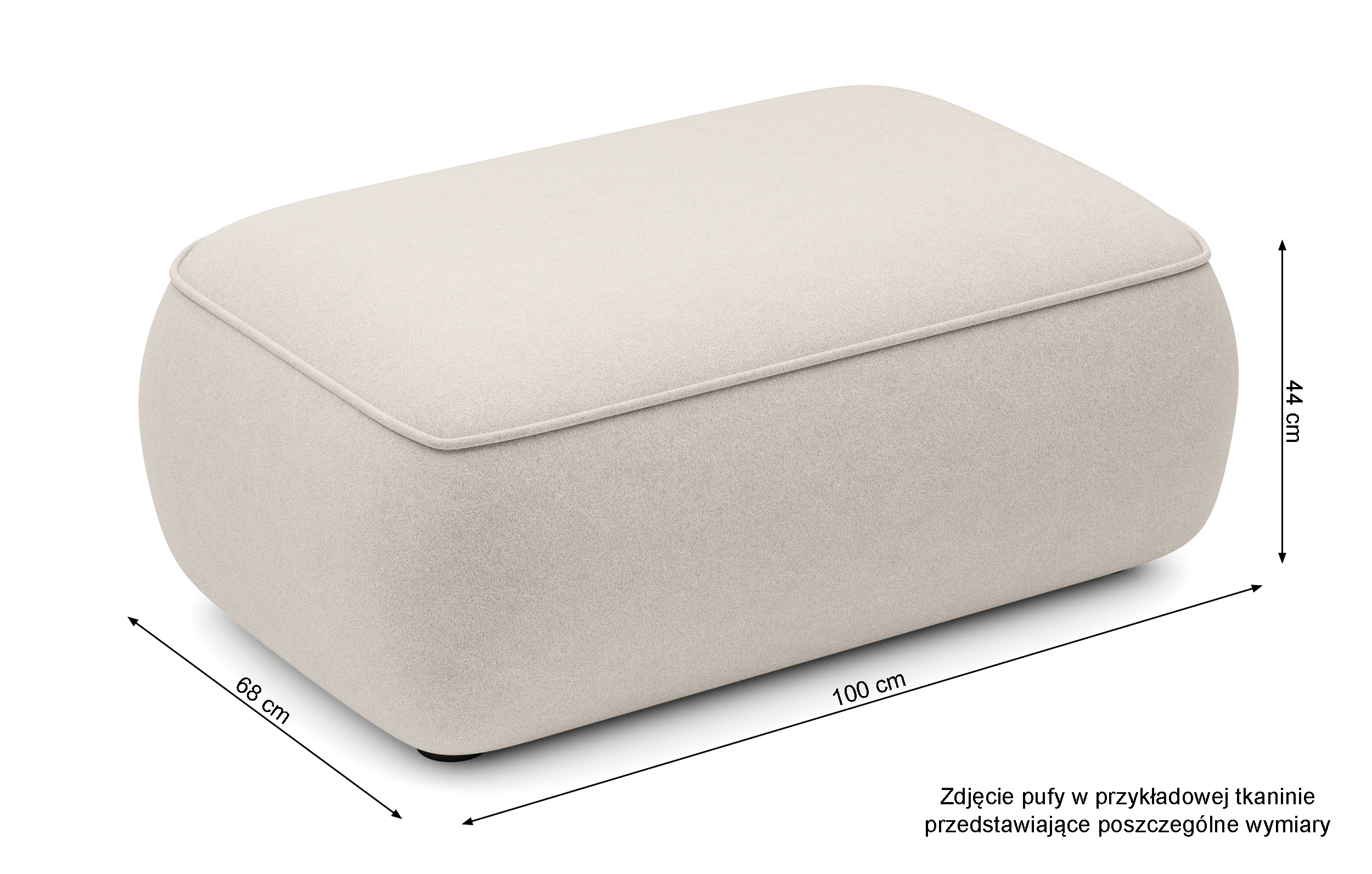 Ovo cremefarbene Boucle-Pouf