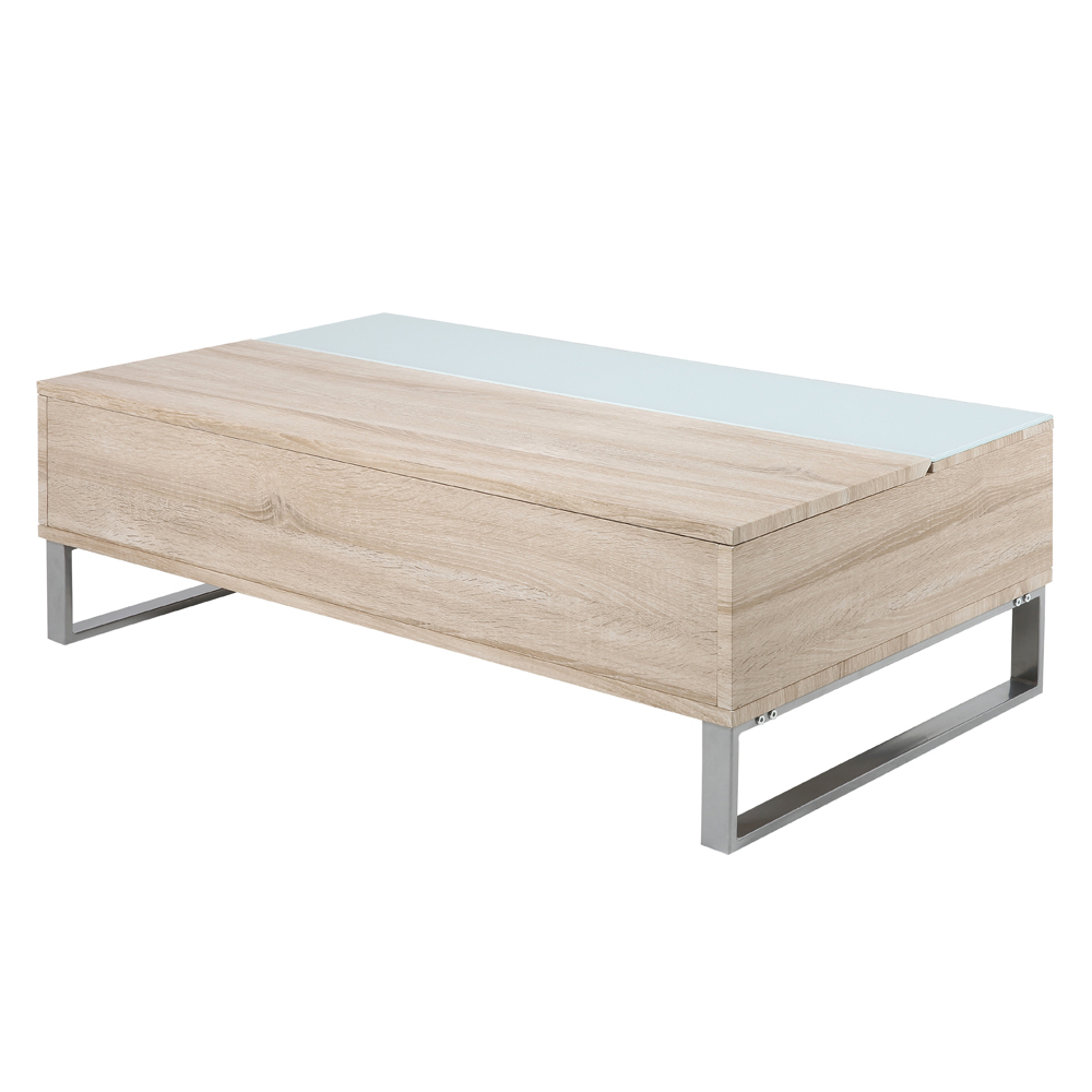 Couchtisch Kostrena 110x60 cm Sonoma Eiche mit Glaseinsatz
