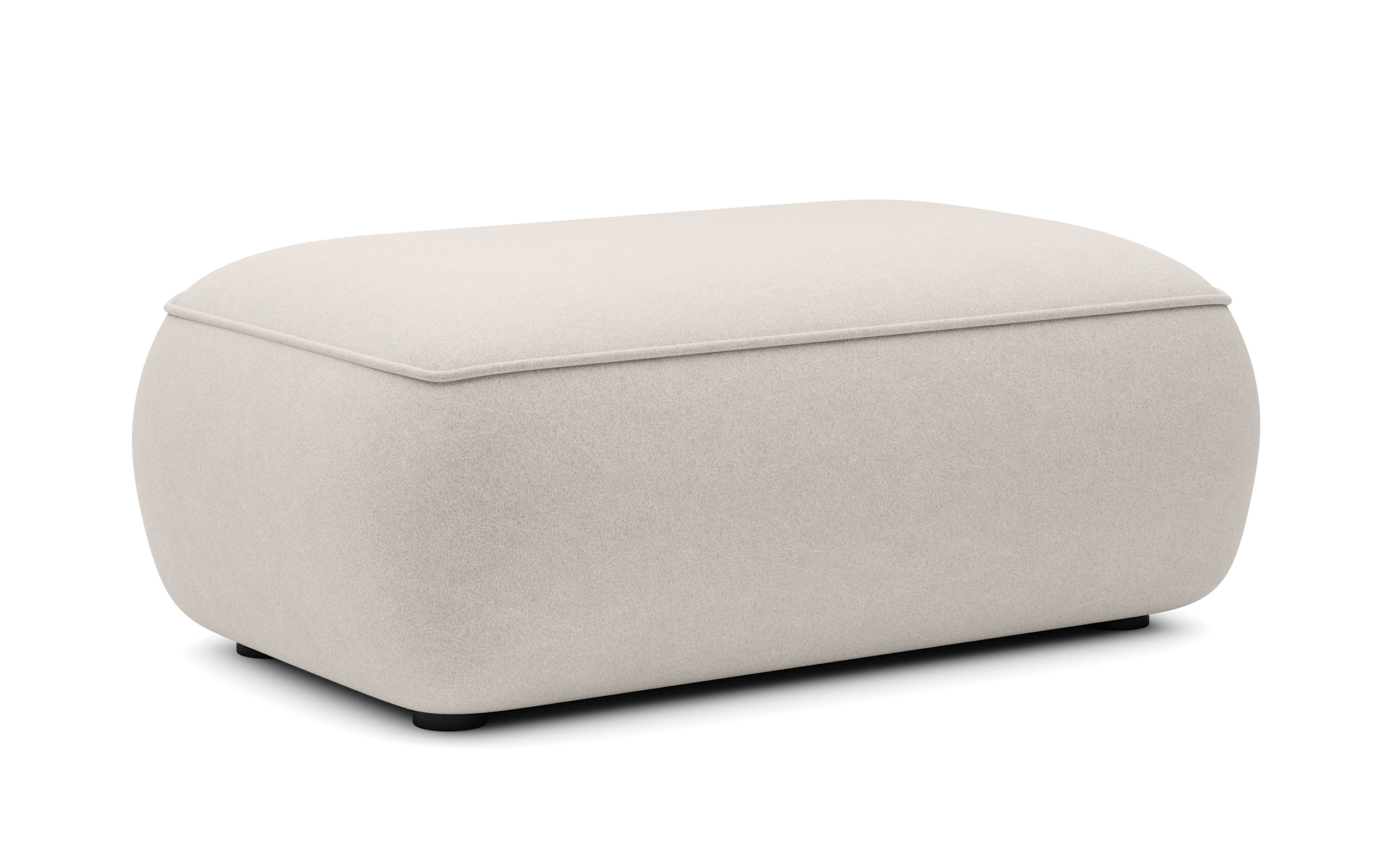 Ovo-Sitzsack aus cremefarbenem Velours in pflegeleichter Stoffqualität
