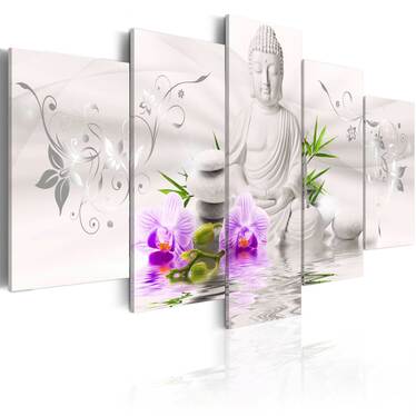 Wandbild BUDDHA weiß 200x100 cm