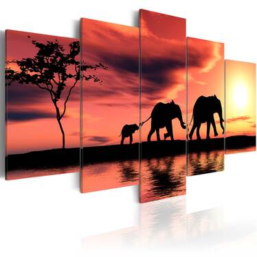 Wandbild ELEFANTEN FAMILIE 100x50 cm