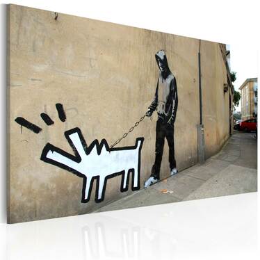 Wandbild BELLENDER HUND by Banksy 60x40 cm 