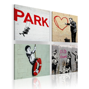 Wandbild BANKSY Graffiti 80x80 cm