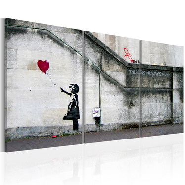 Wandbild HOFFNUNG GIBT ES IMMER by Banksy Triptychon 120x60 cm