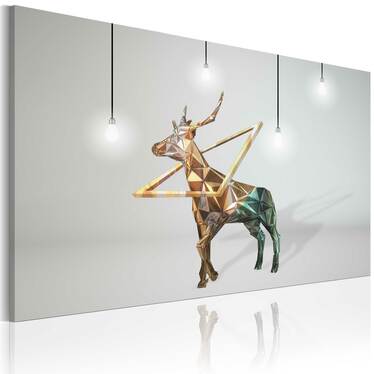 Wandbild GOLDENER HIRSCH 90x60 cm