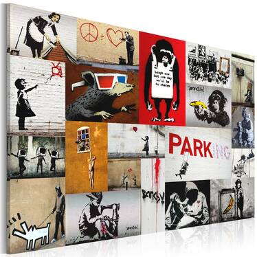 Wandbild BANKSY Collage 90x60 cm