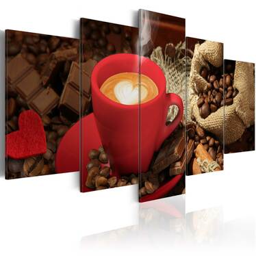 Wandbild LOVE ESPRESSO 5-teilig 100x50 cm
