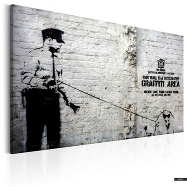 Wandbild GRAFFITI AREA POLICE AND A DOG by Banksy 60x40 cm