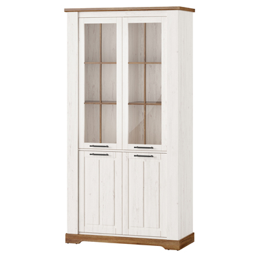Vitrinenschrank 4-türig im Landhausstil