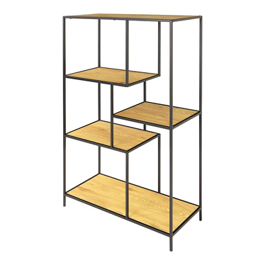 Standregal SEAFORD Eiche / Schwarz 120 cm 