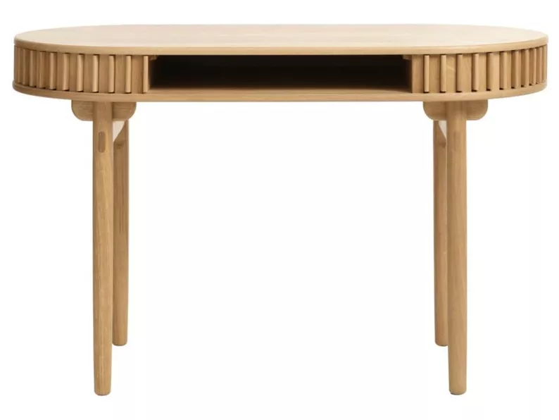 Schreibtisch Yoffers 120x60 cm Lamellen Eiche natur