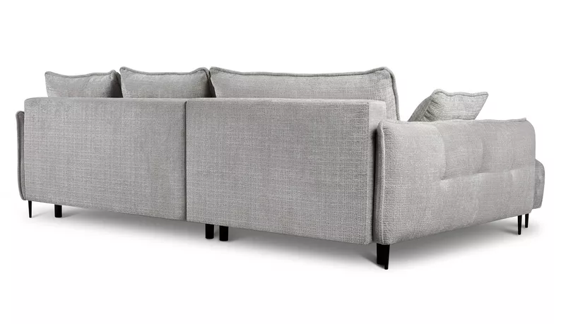 Ecksofa Oblivio mit Schlaffunktion L-förmig mit Stauraum graues Chenille linksseitig