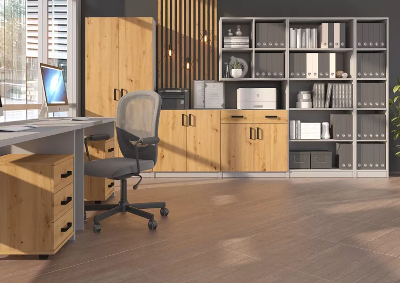 Schreibtisch Stundly 138 cm Grau