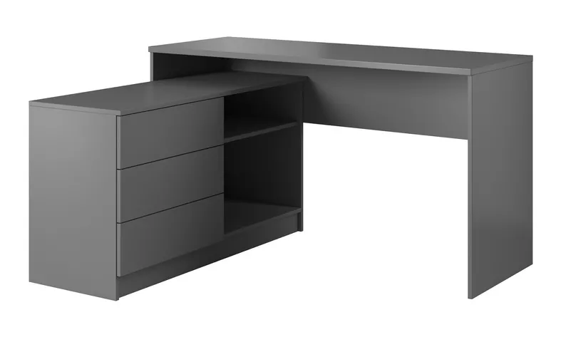 Schreibtisch Sihajo mit grauem Graphit-Schrank