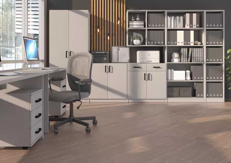 Schreibtisch Stundly 138 cm Grau