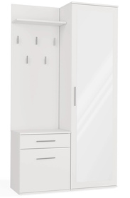 Garderoben-Set Duvio mit Schrank und Spiegel 100 cm weiß