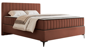 Kontinentalbett 140x200 cm Mufasso mit Stauraum, kupferfarbener, hydrophober Samt
