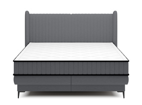 Kontinentalbett 160x200 cm Daliano mit Stauraum in dunkelgrauem Velvet