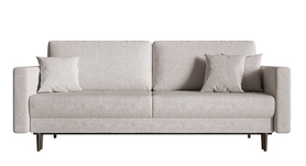 Schlafsofa für drei Personen Valico dunkelbeige Boucle mit schwarzen Beinen