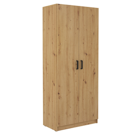 Zweiflügeliger Schrank Stundly mit fünf Regalen 80 cm Grau