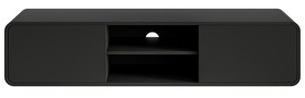 TV-Schrank Oro 154 cm mit zwei Schubladen und einem hängenden schwarzen Fach.