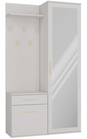 Garderobenset Duvio mit Schrank und Spiegel 100 cm Kaschmir