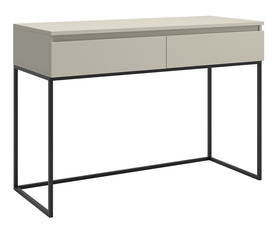 Schreibtisch/Schminktisch Bemmi mit Schubladen in grau-beige und schwarzen Beinen