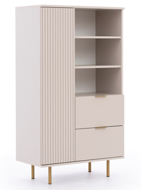 Kleiderschrank Klazby 80 cm mit einer Tür und zwei Schubladen, Kaschmirlamellen