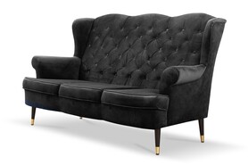 Dreisitzer-Sofa Mabcal schwarz Samt