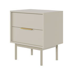 Nachtkommode Viviaro mit zwei Schubladen 54 cm Grau Beige