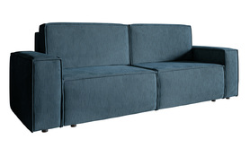 Schlafsofa für drei Personen Copertino in blauer Cordoptik