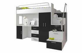 Möbelset Asturia mit Treppen Schwarz