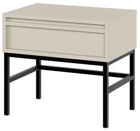 Nachttisch Evo mit Schublade und Gestell 50 cm Grau Beige