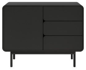 Kommode Oro 104 cm mit drei Schubladen schwarz