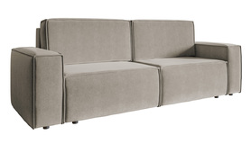 Schlafsofa für drei Personen Copertino in grau-beigem hydrophobem Velours