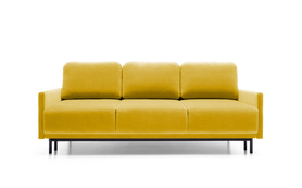 Drei-Personen-Ausziehsofa Hamiel mit Stauraum, Honigfarbenes Velvet, wasserabweisend