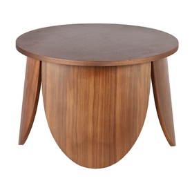 Runder Kaffeetisch Vivially mit einem Durchmesser von 60 cm, Nussbaum