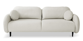 Schlafsofa Bafra mit Schlaffunktion und Bettkasten in hellbeigem Velvet