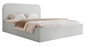 Polsterbett 180x200 cm Sonvivo mit Bettkasten hellgrau Chenille Metallrahmen