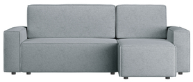 Ecksofa mit Schlaffunktion Copertino L-förmig mit Stauraum hellgrau hydrophobe Webart universal
