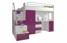 Möbelset Asturia mit Treppen Lila